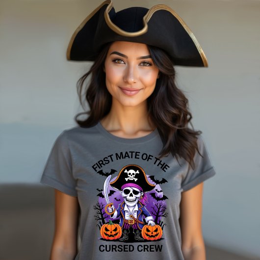 Halloween piraten kapitein van de vervloekte beman Tri-Blend shirt
