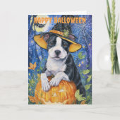 Halloween Pitbull Dog Feestdagen Kaart (Voorkant)