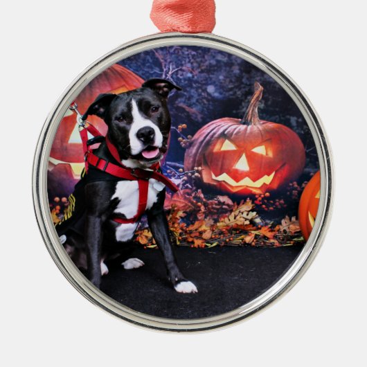 Halloween - Pitbull - Loki Metalen Ornament (Voorkant)