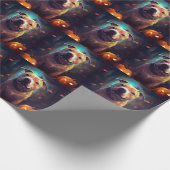 Halloween Pitbull met pompoenen eng Cadeaupapier (Hoek)