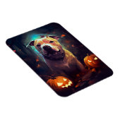 Halloween Pitbull met pompoenen eng Magneet (Rechterzijde)