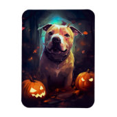 Halloween Pitbull met pompoenen eng Magneet (Verticaal)