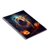 Halloween Pitbull met pompoenen eng Notitieboek (Rechterzijde)