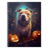 Halloween Pitbull met pompoenen eng Notitieboek (Voorkant)