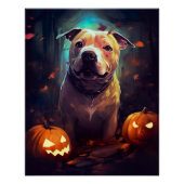 Halloween Pitbull met pompoenen eng Perfect Poster (Voorkant)
