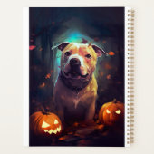 Halloween Pitbull met pompoenen eng Planner (Achterkant)