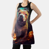 Halloween Pitbull met pompoenen eng Schort (Insitu)