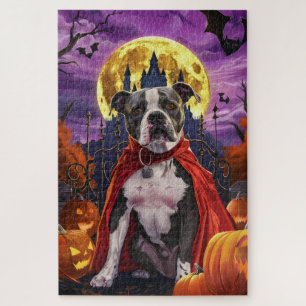 Halloween Pitbull Vampire Pumpkins eng Legpuzzel