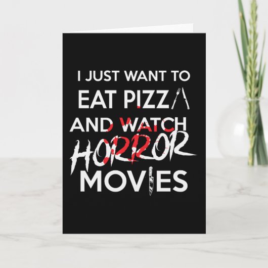 Halloween Pizza Funny Horror Movie Kaart (Voorkant)