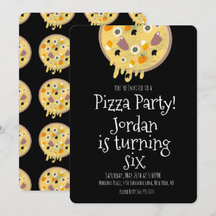 Halloween Pizza Party Gross Toppings Birthday Kaart