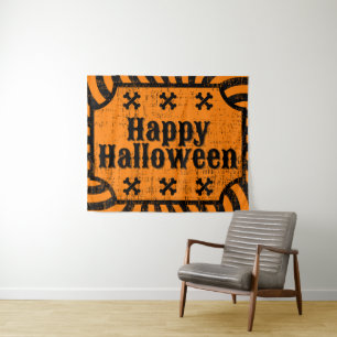 Halloween place-mat met distressed uiterlijk wandkleed