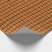 Halloween Plaid – Bold Orange & Black Tartan Cadeaupapier (Hoek)