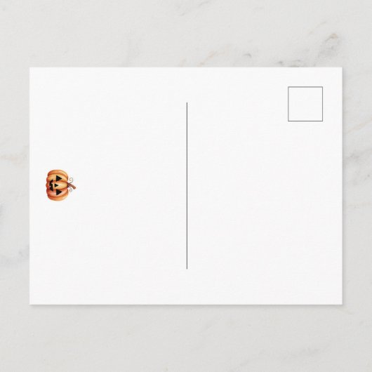 Halloween Plaid Ghost Lettering Briefkaart (Achterkant)