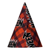Halloween Plaid Ghost Lettering Feesthoedjes (Achterkant)