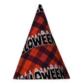 Halloween Plaid Ghost Lettering Feesthoedjes (Rechts)