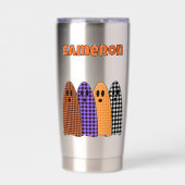 Halloween Plaid Gingham Geesten Geïsoleerde Drinkbeker (Voorkant)