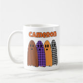 Halloween Plaid Gingham Ghosts Koffiemok (Links)