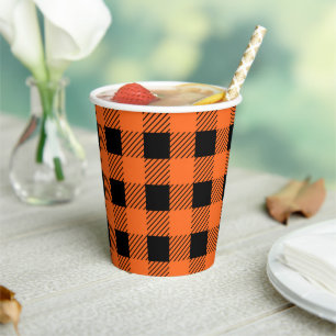 Halloween Plaid Papier Cups Papieren Bekers