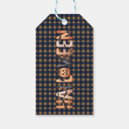 Halloween Plaid Pumpkin Cadeaulabel