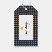 Halloween Plaid Pumpkin Cadeaulabel (Achterkant)