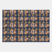 Halloween Plaid Pumpkin Inpakpapier Vel (Voorkant 3)