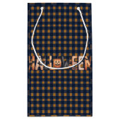 Halloween Plaid Pumpkin Klein Cadeauzakje (Achterkant)