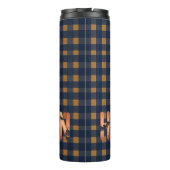 Halloween Plaid Pumpkin Typography Thermosbeker (Achterkant)