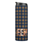 Halloween Plaid Pumpkin Typography Thermosbeker (Geroteerd rechts)