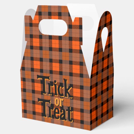 Halloween Plaid Trick or treat Bedankdoosjes (Geopend)