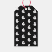 Halloween Playful White Ghost Black Festive  Cadeaulabel (Voorkant)