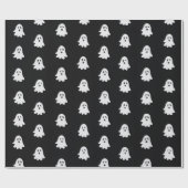 Halloween Playful White Ghost Black Festive  Cadeaupapier (Vlak)
