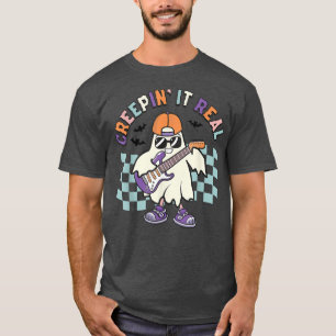 Halloween Playing Guitar Guitarist Creepin' T-shirt