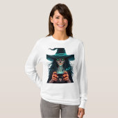 Halloween PlayStation Gaming - Spooky PS5 Witch Co T-shirt (Voorkant volledig)