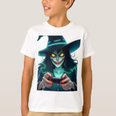 Halloween PlayStation Gaming - Spooky PS5 Witch Co T-shirt (Voorkant)
