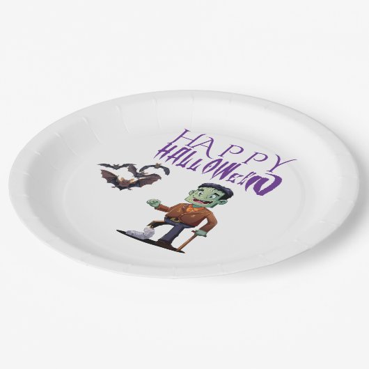 Halloween plezier Papieren Bordje (Gekanteld)