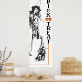 Halloween plezier | Trick or treat van heek en kat Poster (Keuken)