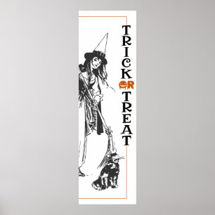 Halloween plezier Trick or treat van heek en kat Poster