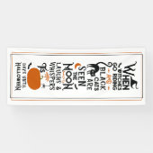 Halloween plezier | Witte zwarte katten met zijded Spandoek (Horizontaal)