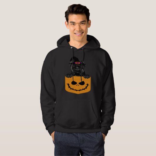 Halloween Pocket Cane Corso Scary Jack O Lantern Hoodie (Voorkant volledig)