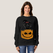 Halloween Pocket Cane Corso Scary Jack O Lantern Trui (Voorkant volledig)