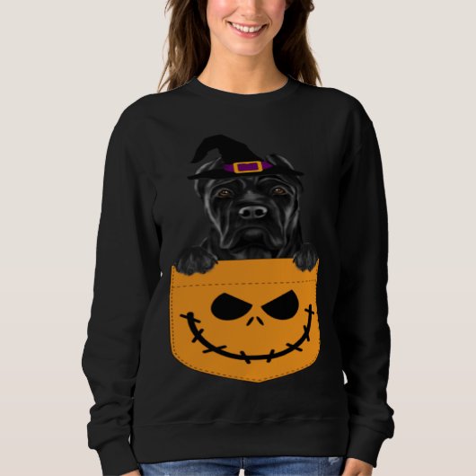 Halloween Pocket Cane Corso Scary Jack O Lantern Trui (Voorkant)