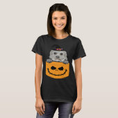 Halloween Pocket Dandie Dinmont Terrier Scary Jack T-shirt (Voorkant volledig)