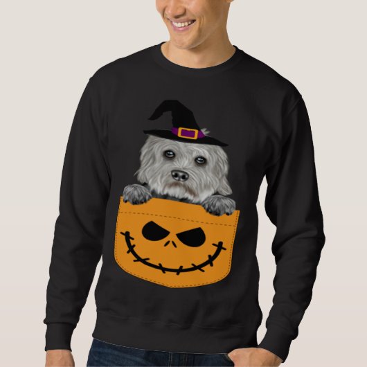 Halloween Pocket Dandie Dinmont Terrier Scary Jack Trui (Voorkant)