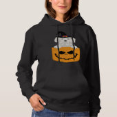 Halloween Pocket Maltese Scary Jack O Lantern Hoodie (Voorkant)