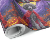 Halloween Poedel Vampier Pompoenen eng Cadeaupapier (Rol Hoek)