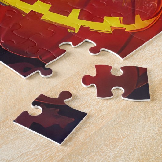 Halloween Poedel Vampier Pompoenen eng Legpuzzel (Zijkant)