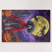 Halloween Poedel Vampier Pompoenen eng Legpuzzel (Horizontaal)