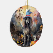 Halloween poel met pompoenen eng keramisch ornament (Rechts)