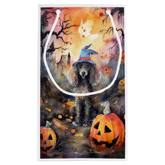 Halloween poel met pompoenen eng klein cadeauzakje (Achterkant)