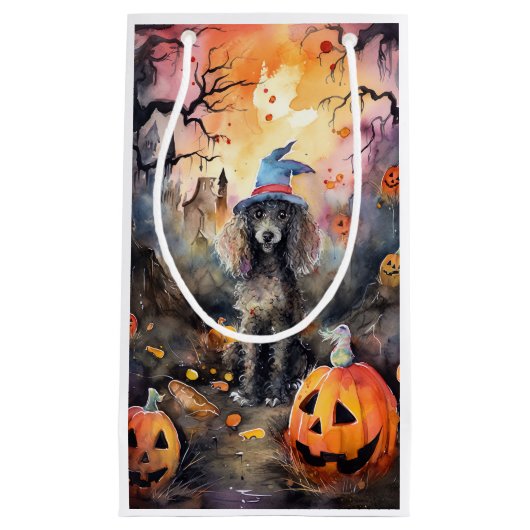 Halloween poel met pompoenen eng klein cadeauzakje (Voorkant)